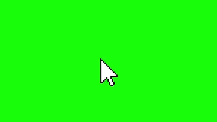 arrow cursor animation. cursor pointing Single click and double click animation icon. Mouse cursor icon. Internet and Technology. 4K green screen