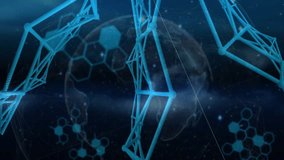 On start digital globe appearing with pulsing code and hex grid while lattice rotating showing data. Futuristic, technology, data visualization, cyber, digital interface, abstract, innovation - Powered by Shutterstock - Get 15% off with code: PIKWIZARD15