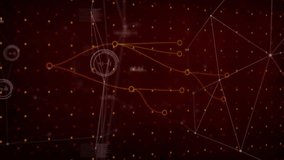 Glowing hub appearing triggers orange curves swaying and nodes sliding, visualizing data network. Futuristic, digital, abstract, connectivity, visualization, technology, innovation - Powered by Shutterstock - Get 15% off with code: PIKWIZARD15