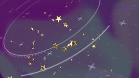 Off-screen golden stars drifting inward along white rings and orbiting clockwise for cosmic swirl. Celestial, abstract, dynamic, futuristic, shimmer, movement, luminous - Powered by Shutterstock - Get 15% off with code: PIKWIZARD15