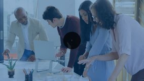 Team analyzing sketches at tabletop while initiating network overlay showing digital connectivity. Collaboration, innovation, teamwork, modernity, communication, digital, networking - Powered by Shutterstock - Get 15% off with code: PIKWIZARD15