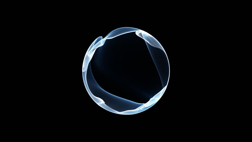 Glowing blue energy ring pulsing on dark background, futuristic plasma loop animation, sci-fi core design in high quality