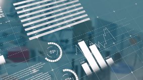 System launching data UI over lab, animating gauges shifting and charts updating for research. Technology, data analytics, interface design, scientific, innovation, digital, visualization - Powered by Shutterstock - Get 15% off with code: PIKWIZARD15