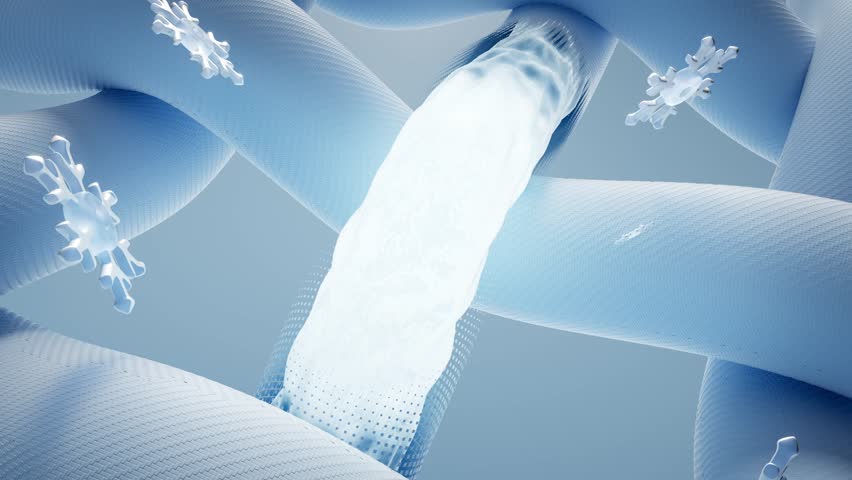Soft and cool ice fiber fabric,  brings cooling feeling, resists heat from skin,textile fiber close-up, for sportswear, quick drying clothing, clothing material solution, 3D rendering.