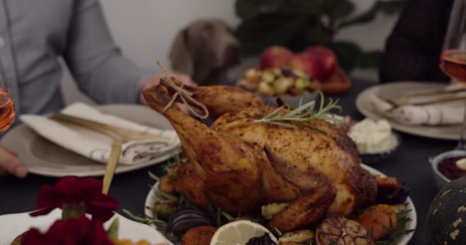 Thanksgiving celebration with festive dinner, autumn decor, and warm family gathering expressing gratitude and togetherness.