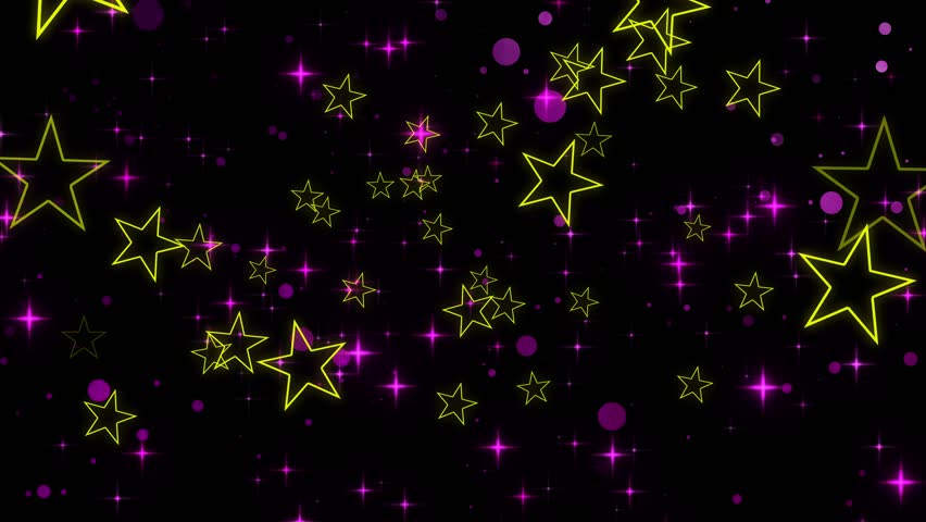 Motion graphics of rising star shape and glitter