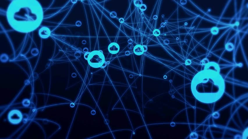 Futuristic digital cloud technology network. Futuristic data center with glowing cloud icon, representing cloud computing and storage. - Powered by Shutterstock - Get 15% off with code: PIKWIZARD15