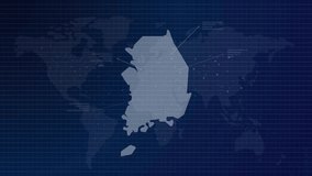 South korea map futuristic south korean country shape connected global map with blue gradient background - Powered by Shutterstock - Get 15% off with code: PIKWIZARD15