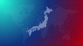 Japan animated map futuristic Japanese country shape connected global map with blue gradient background - Powered by Shutterstock - Get 15% off with code: PIKWIZARD15