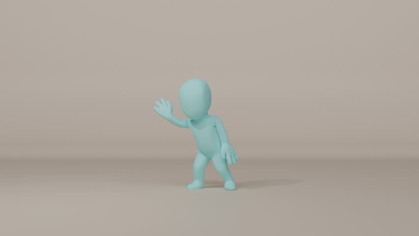 A 3D character performs upbeat hip hop dance moves with attitude in a blank studio-like environment.