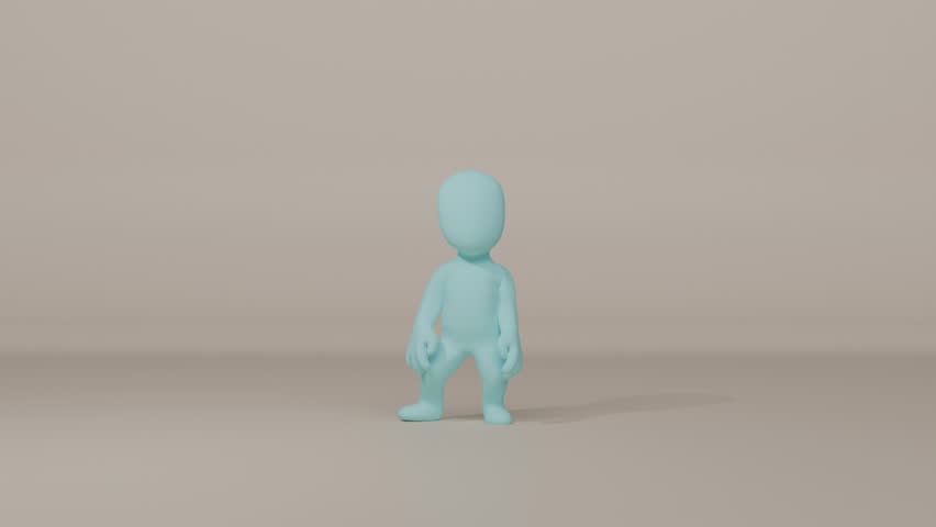 A stylized character shuffles rhythmically from side to side in a fluid looping animation.