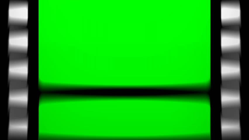 Animated Film Strip Overlay 4k animation, Old Filmstrip, Old movie films strip frame. Green screen and effect glitch