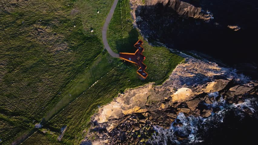 Scenic view from The Blasket Centre platform - Dingle - Co. Kerry - 4K Cinematic Drone Footage 05