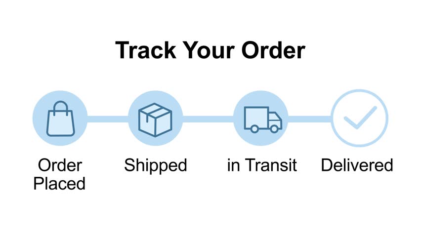 Order Tracking Progress Animation, Delivery Status Motion Graphic