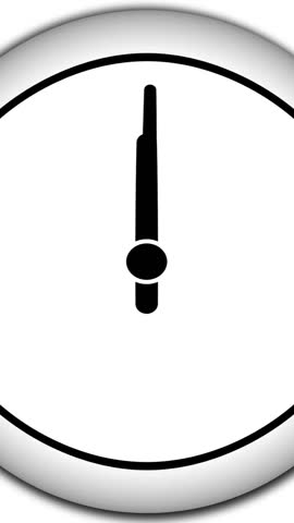 Fast motion round clock animation with rapidly spinning hands, ideal for time-lapse sequences, countdown visuals, and energetic motion graphic elements in modern videos.
