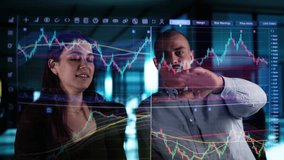 Online Stock Market Traders Using Futuristic Transparent Screen - Powered by Shutterstock - Get 15% off with code: PIKWIZARD15