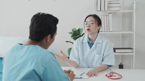 Doctor talking to patient and filling patient history, examination, treatment, medical and health concept. - Powered by Shutterstock - Get 15% off with code: PIKWIZARD15