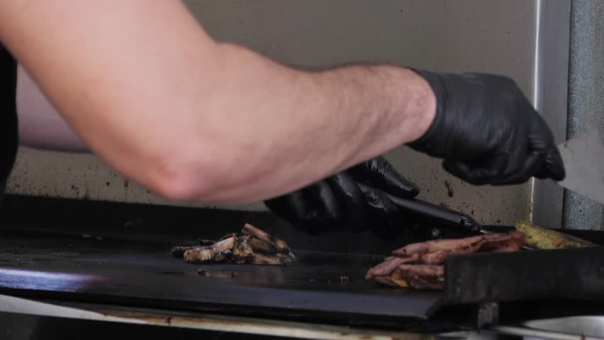 Mexican Street Food Traditional Gorditas Preparation with Cheese and Meat tacos, delicious savory meal