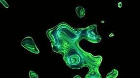 Abstract green liquid on isolated background. Flowing and connecting acid drops. 4k loop. Chemical substance black. Glow bionic liquid virus. Macro organic eco particles. Glossy shiny green liquid - Powered by Shutterstock - Get 15% off with code: PIKWIZARD15