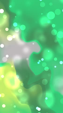 Abstract green background with soft bokeh light circles and fluid shapes in a dreamy animated vertical format. 4K abstract social media vertical animated background