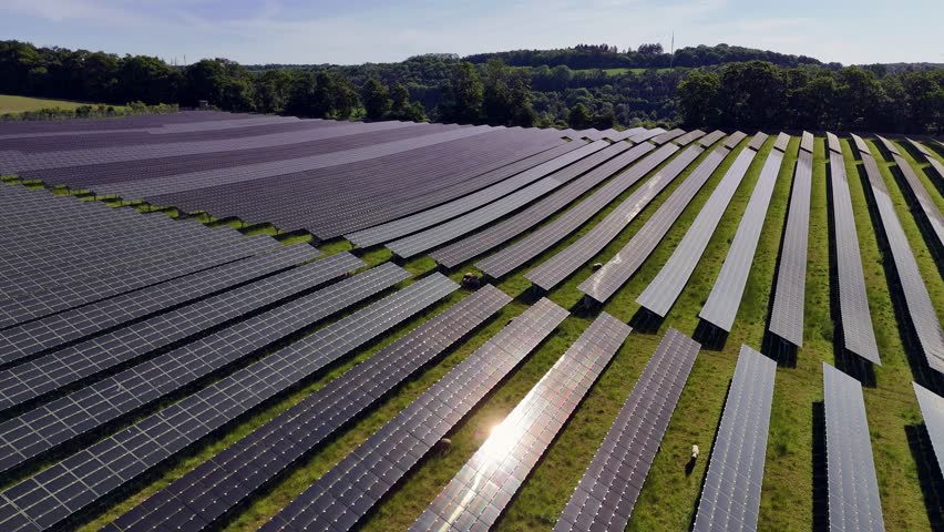 Solar Energy Field Near Bitburg – Aerial View