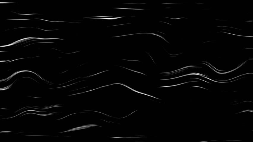 White waving lines on black background. Horizontal anime speed lines. Abstract seamless recurring curved lines animation