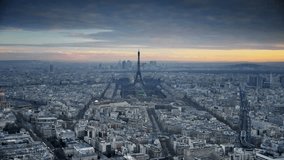 Panoramic View of Paris Skyline at Dusk, Eiffel Tower Centered - Powered by Shutterstock - Get 15% off with code: PIKWIZARD15