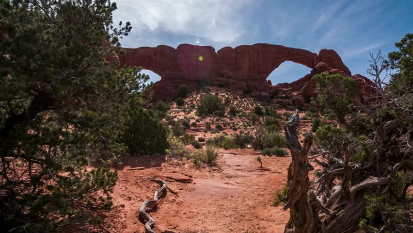 Double Arch Landscape in Arches National Park, Utah, USA