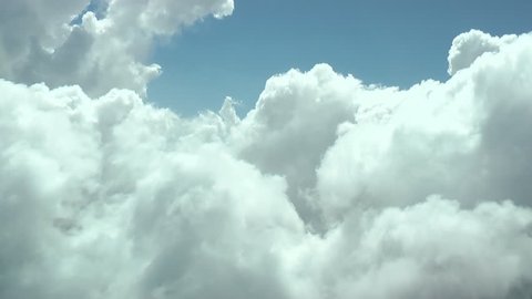 Flight over clouds.