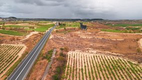 Beautiful vineyard in La Rioja region of Spain. Aerial view of endless vineyards in summer, producing the famous Rioja wine in northern Spain - Powered by Shutterstock - Get 15% off with code: PIKWIZARD15