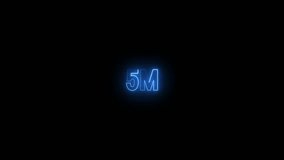 5 Million achievement for social media videos. Neon 5M text animation on black background. - Powered by Shutterstock - Get 15% off with code: PIKWIZARD15