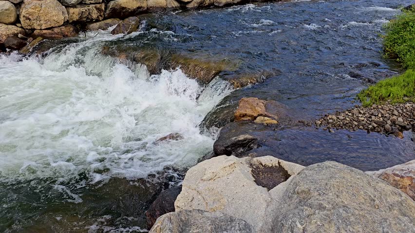Handheld video of a stream or small river in Breckenridge Colorado, This was shot in July 2024.