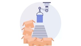 Assembly Line Work Packaging robots Performing animation, automating order picking, packing animated video, Warehouse automation Clip, Industrial revolution footage, Shipping Logistic motion graphics - Powered by Shutterstock - Get 15% off with code: PIKWIZARD15
