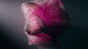 Dynamic swirling particles. 3D animation of abstract particle flow in motion. abstract particle motion design. Pink and white particle cloud - Powered by Shutterstock - Get 15% off with code: PIKWIZARD15