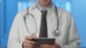 Healthcare professional working with digital tablet, displaying vaccine and syringe cycle icon on transparent board, representing systematic vaccination process and medical technology advancement - Powered by Shutterstock - Get 15% off with code: PIKWIZARD15