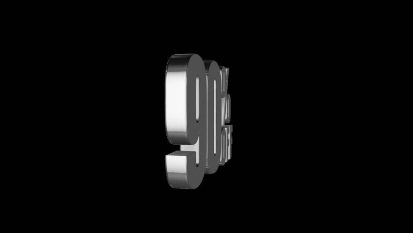 90 percent off sale sign silver animation on black background	