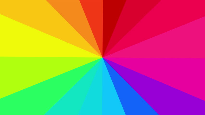 A vibrant radial burst of rainbow colors spinning from the center, creating a dynamic and abstract visual motion effect.