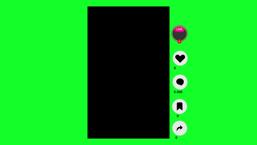 Vertical Social Media Action Bar With Green Screen. 4k Animation