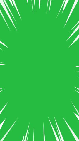 Comic or cartoon speed lines, anime motion zoom, surprised, dramatic or shocked effect on green screen background