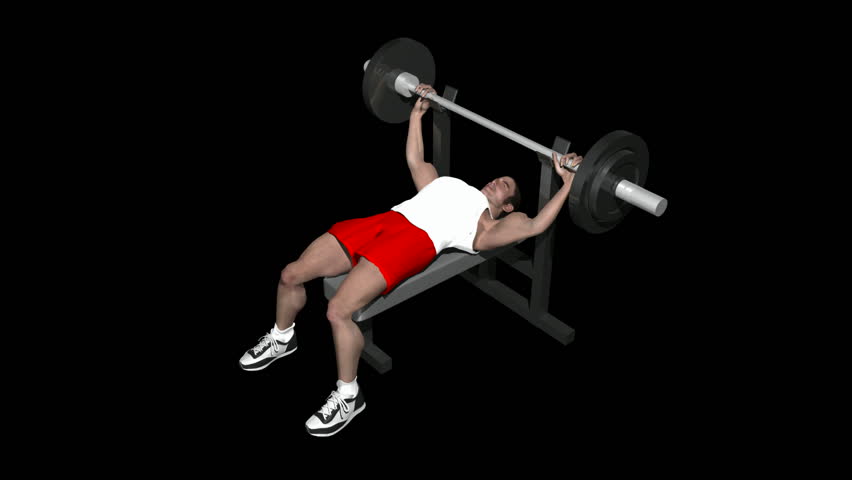 Bench press with Alpha Channel HD1080 Loopable