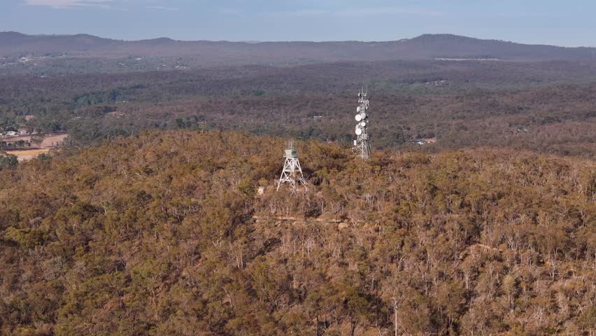 Fire Lookout and Radio Communication Towers Bendigo Victoria Aerial View