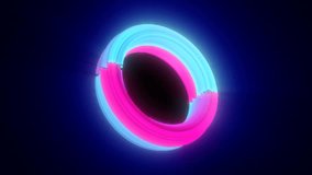 Neon pink and cyan glowing ring on dark blue background, representing digital energy or futuristic tech - Powered by Shutterstock - Get 15% off with code: PIKWIZARD15