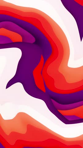An abstract vertical illustration with flowing red, purple, and white waves, creating a bold, dynamic design