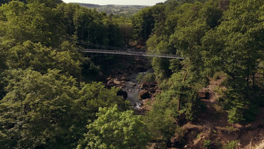 Irreler Hangbrücke Above River in Deep Valley in Gernany