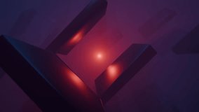 Abstract VJ loop background with a light flying through dark three dimensional tunnel of blocks. Animation for modern art and stage performance. Seamless looped motion graphics , 3D render , 4K 60fps - Powered by Shutterstock - Get 15% off with code: PIKWIZARD15