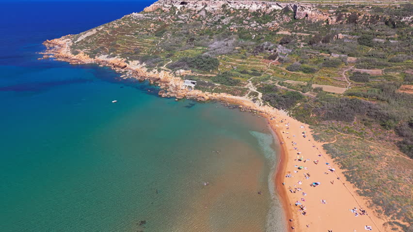 Ramla beach Gozo drone footage 4K ProRes Rec.709 Dlog