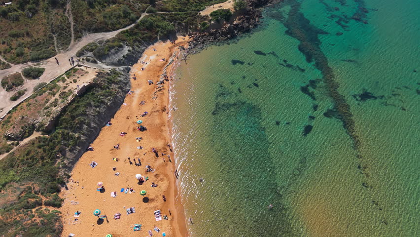 Ramla beach Gozo drone footage 4K ProRes Rec.709 Dlog