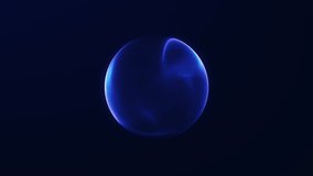 Minimal elegant blue glowing energy sphere with soft plasma light and fluid swirl. Luxury sci-fi orb loop for business, branding and digital tech visuals. 4K 60 fps seamless design. - Powered by Shutterstock - Get 15% off with code: PIKWIZARD15