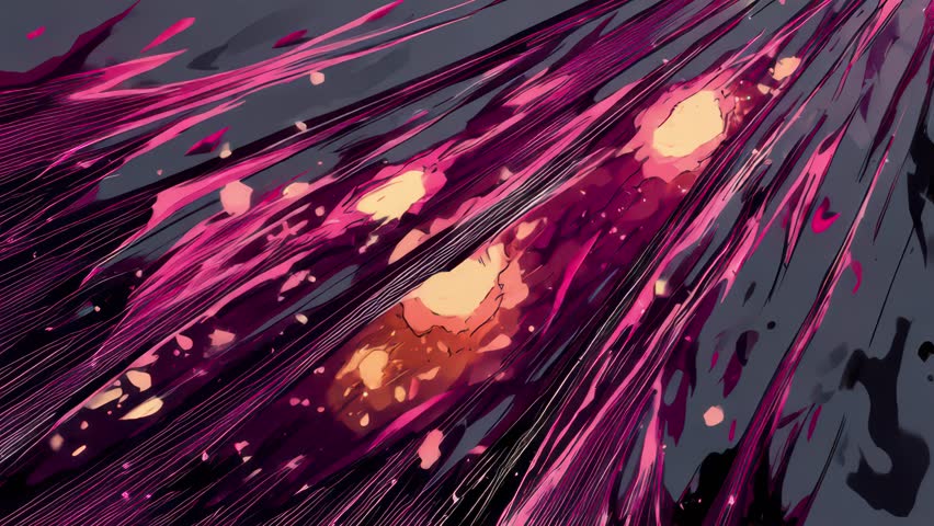 A gritty anime-inspired texture showcases textured shards and stylized rhythm patterns. It is perfect for cinematic overlays and title animations.