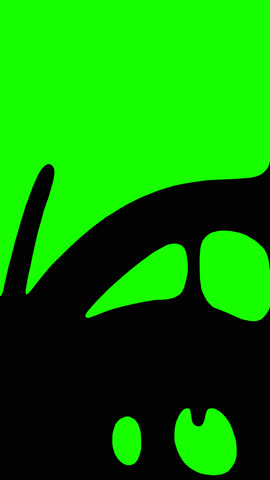 Vertical abstract 4K video with alpha channel. Transition mask. Loop animation with acid green paint, white milk, black slime, water stream, ink, drop. Fuel oil spill in Black Sea. Ecological disaster